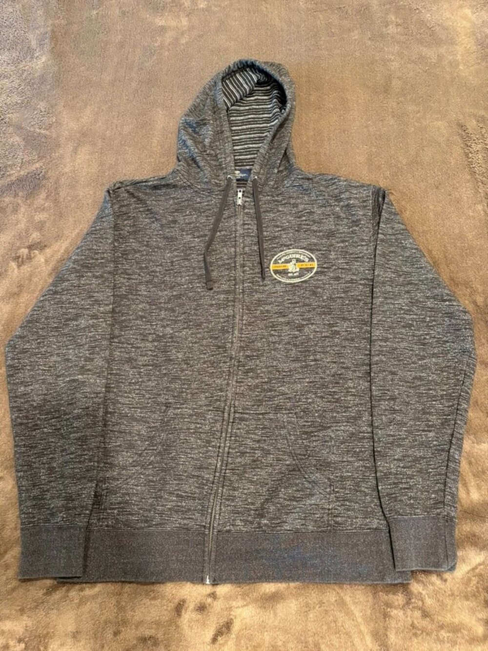 Yesterdays McGuire's Irish Pub Gray Zip Up Hoodie Independent Trading Men's XL